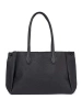 Black faux leather shopper bag