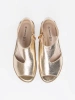 Golden Women's Sandals with Cutouts