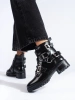 Black Boots with Decorative Straps