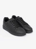 Black matte finish sneakers with lacing
