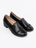 Black women's low-heeled loafers
