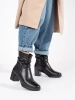 Black Leather Ankle Boots with Scrunched Upper - Sergio Leone
