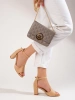 Beige Block Heel Sandals by Potocki