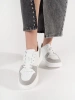 White leather platform sneakers