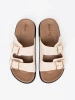 Stylish light beige slippers with suede finish