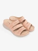 Light pink wedge flip-flops