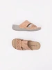 Flip-flops on low heels powder pink