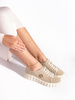 Light Beige Suede Platform Shoes