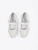 White leather sports ballerinas