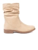 Comfortable Beige Ankle Boots with Ruching