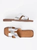 Silver square-toe slides