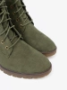 Green Women's Lace-up Ankle Boots