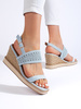 Sky Blue Wedge Sandals
