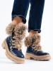 Blue Cozy Fur-Lined Boots
