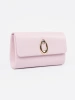 Pink clutch with silver elements