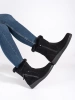 Cozy Black Leather Ankle Boots by Sergio Leone