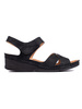 Black Wedge Velcro Sandals