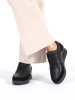 Sergio Leone Black Leather Wedge Slip-Ons