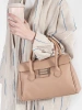 Beige shoulder bag with strap