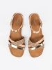 Sergio Leone Women's Flat Gold Sandals