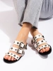 Trendy White Buckled Sandals