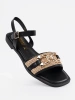 Black sandals with leather insole
