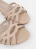 Beige sandals with leather insole
