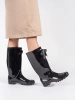 Glossy Black High Rain Boots
