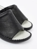 Black slides with leather insole