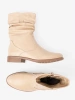 Comfortable Beige Ankle Boots with Ruching