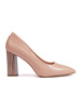 Light Beige Heels by Sergio Leone with Decorative Block Heel