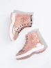 Potocki Light Pink Glitter Ankle Boots