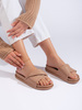 Brown Flat Slide Sandals