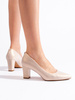 Chic Beige Block Heel Pumps by Sergio Leone