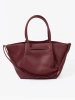 Elegant Burgundy Shoulder Shopper Bag
