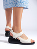 Comfortable Sergio Leone White Wedge Sandals