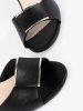 Women's block heel sandals with open heel black