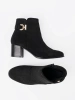 Stylish Black Ankle Boots with Elegant Embellishment