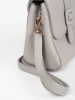Small gray handbag with gold elements