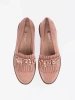 Pink Suede Moccasins with Decorative Crystals