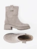 Comfortable Grey Ankle Boots with Chunky Sole