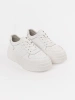 Sergio Leone white leather platform sneakers
