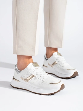 Białe sneakersy na platformie Shelovet