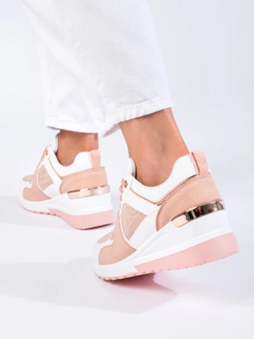 Damskie sneakersy na koturnie Shelovet różowe