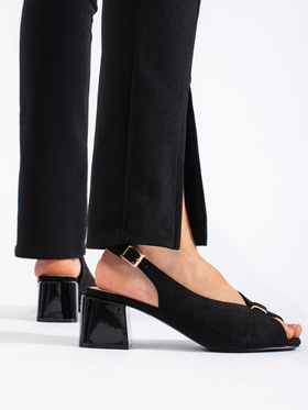 Eleganckie sandały na słupku czarne