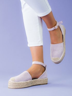 Espadryle damskie ze sprzączką Shelovet jasnofioletowe