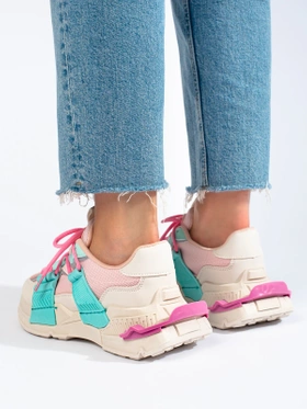 Wielokolorowe sneakersy damskie na grubej podeszwie Shelovet